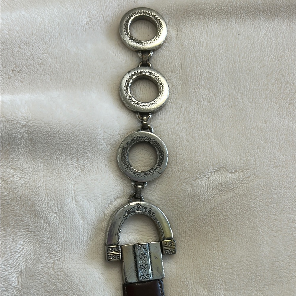 Brighton Silver and Brown Belt with Sleek Design